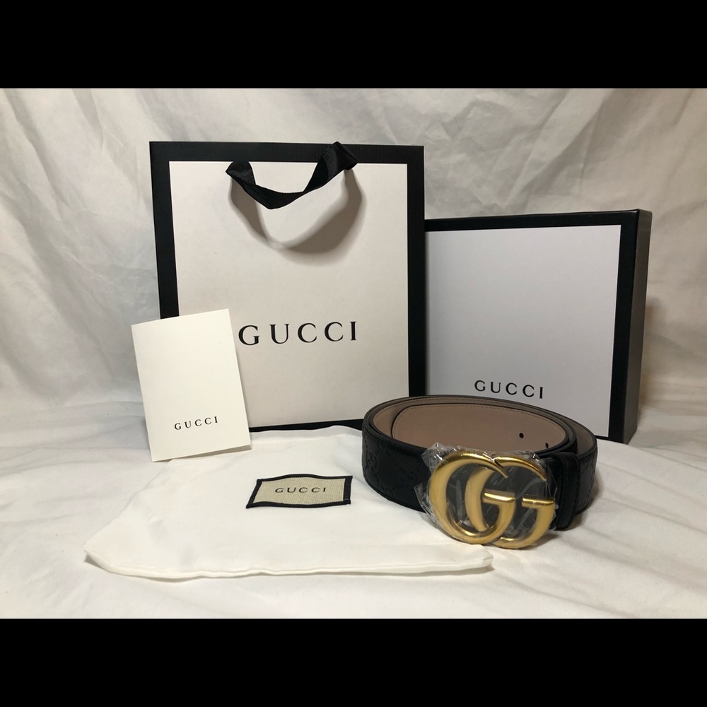 Gucci Belt with Double G Buckle & GG Pattern